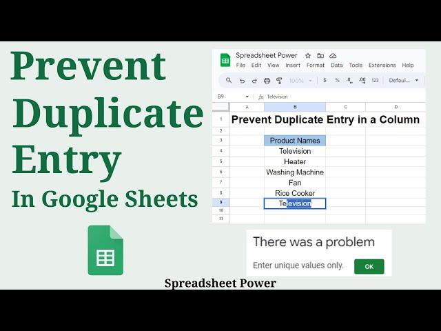 How to Prevent Duplicates in Google Sheets