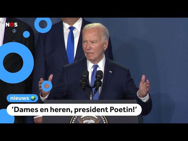 Biden weer in de war: noemt Zelensky 'Poetin' tijdens toespraak