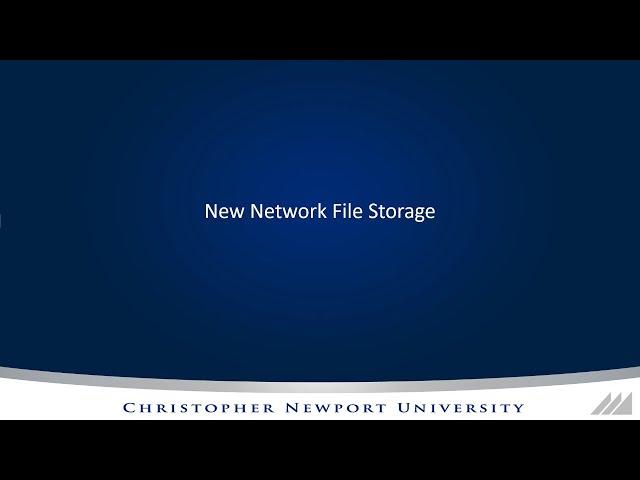 CNU's New Network File Storage