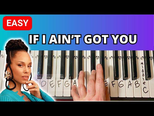 Simple Piano Tutorial For "if I Ain't Got You"  Easy Letter And Number Notes 