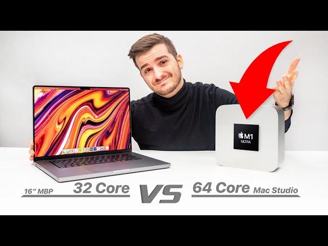 Mac Studio (M1 Ultra) vs 16" MacBook Pro (M1 Max) - SPEED Test!