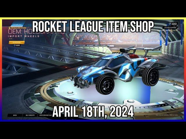 IMPORT BLACK HOLOGRAPHIC OEM WHEELS! Rocket League Item Shop (April 18th, 2024)