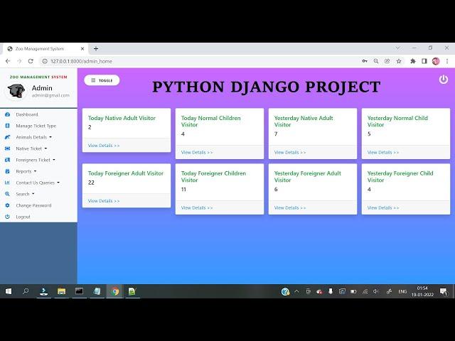 Zoo Management System Project || Python Django Project