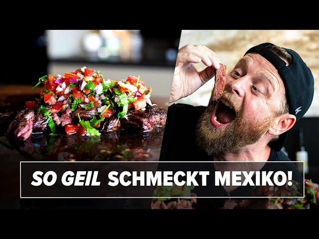 Dieses Steak beamt dich direkt nach Mexiko: Arrachera mit Pico de Gallo!
