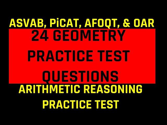 Grammar Hero's ASVAB, PiCAT, & AFOQT Arithmetic Reasoning Practice Test: 24 Geometry Word Problems