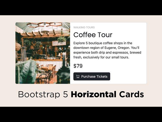 Bootstrap 5 HORIZONTAL Cards