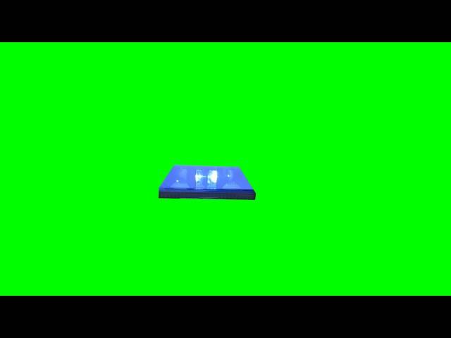 13seconds of blue revolving police lights (Green Screen)