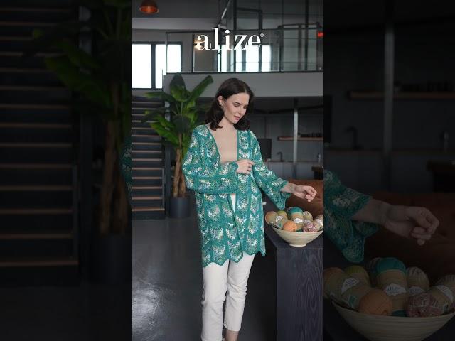 Alize Artisan ile Motifli Hırka