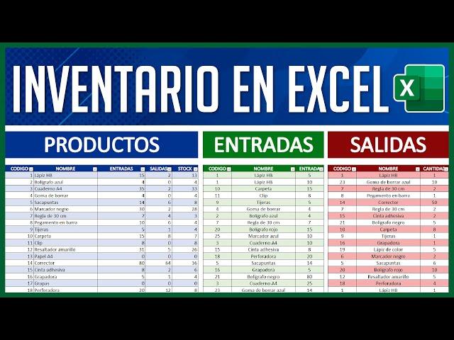 Aprende a Crear un Inventario en Excel  Control de Stock (Entradas y Salidas)