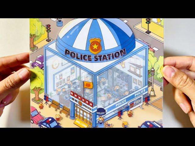 [ASMR]Create a Bear Town Police Station with scene stickers