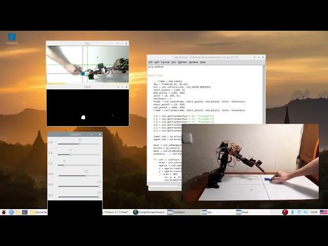 StudentProject - Robot Arm Technical Vision / Python / OpenCV Raspberry Pi / 4 / 6 DoF