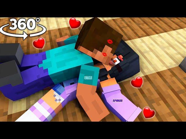  APHMAU KISS STEVE (NEW BOYFRIEND) - Minecraft 360° !