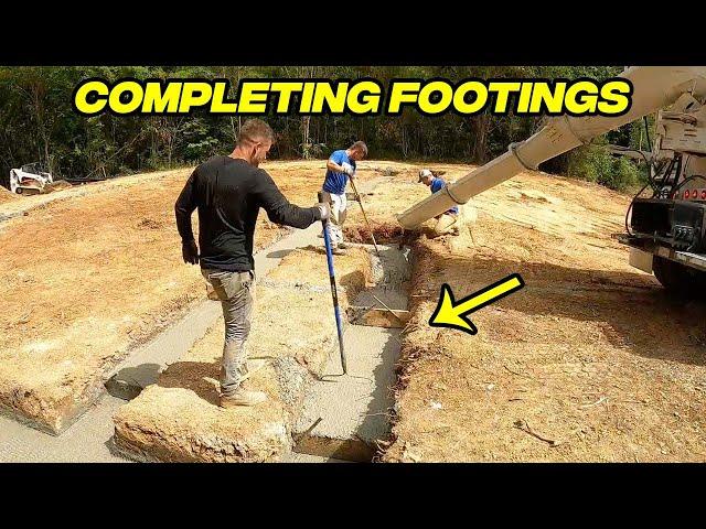 Digging and Pouring Footings - Start to Finish Timelapse