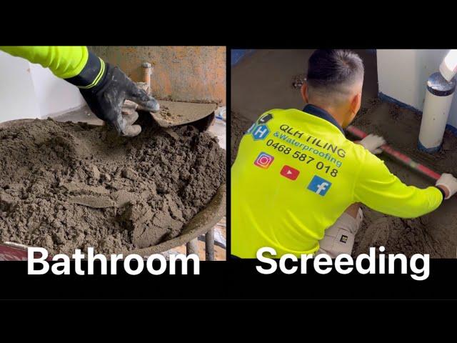 How to screed/bedding bathroom floor/shower professionally/DIY beginner tutorials.#flooring#screed.