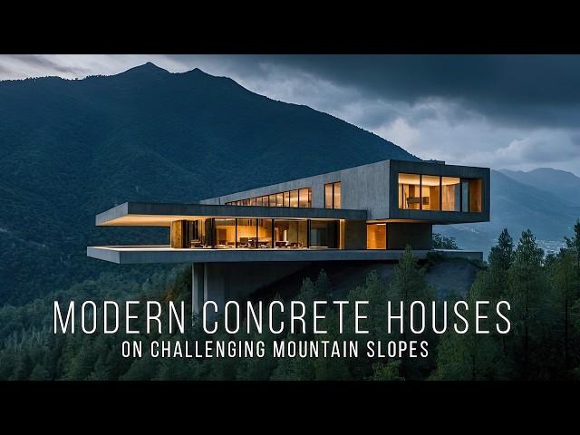 Embracing the Modern Concrete House Style: Architectural Marvels on Steep Mountain Slopes