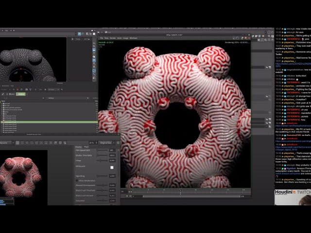 CoolZone Reaction Diffusion FX #Houdini #Redshift [Stream 2020 08 21]