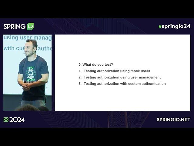 Secure, Test, Repeat: A Guide to Spring Security Integration Testing by Laurentiu Spilca @ Spring IO