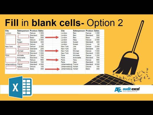 Fill in blank cells with the cell above- Option 2- Filter