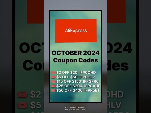 AliExpress October 2024 Promo Coupon Codes