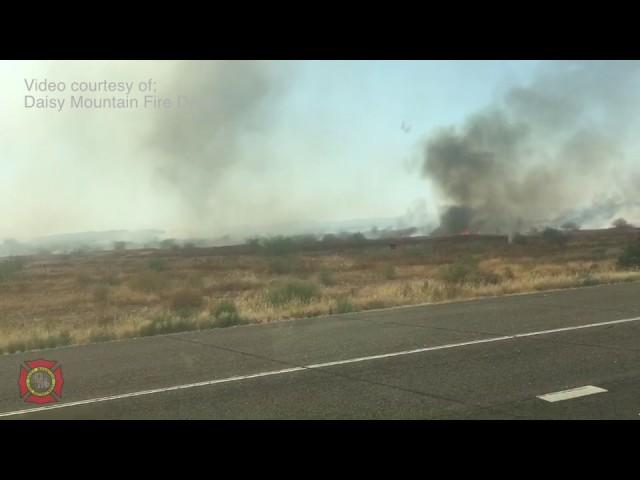 Wind Whips Up a Fire Whirl in North Phoenix Wildfire