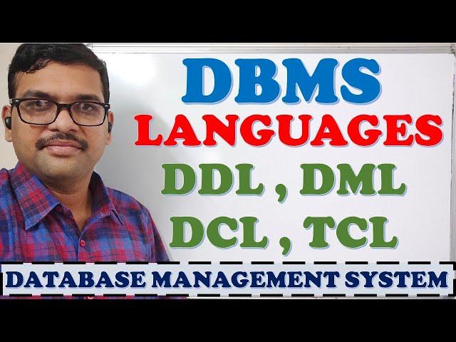 DBMS LANGUAGES (DDL, DML, DCL, TCL) IN DATABASE MANAGEMENT SYSTEM || COMMANDS || SQL COMMANDS