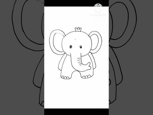 cute and easy elephant  drawing #drawing #shorts #youtubeshorts @artwithanu24