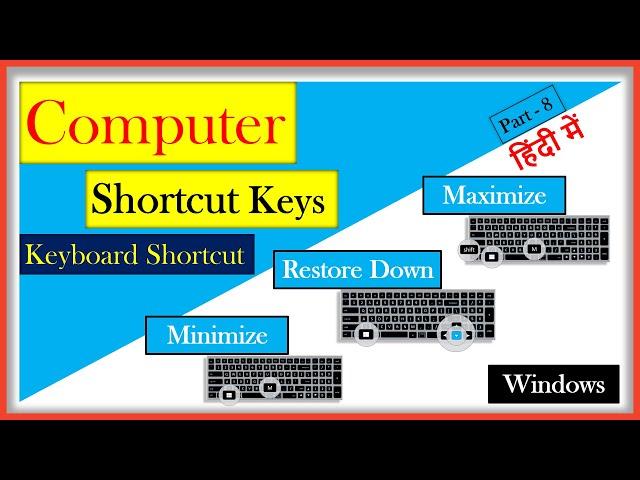 Keyboard shortcut to Minimize_ Maximize and Restore Down Windows | Computer Shortcut Keys_Part 8