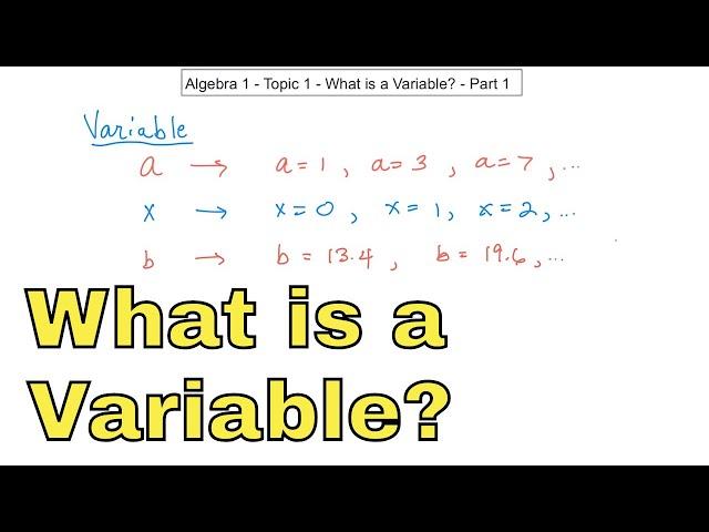 01 - What is a Variable? (Part 1)  Learn How to Use Variables in Algebra.