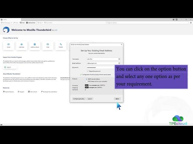 TPEcloud Tutorial: How to Setup a cPanel Email account with Mozilla Thunderbird