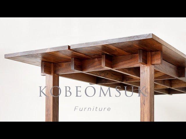 Kobeomsuk furniture - Making interlocking joinery walnut table