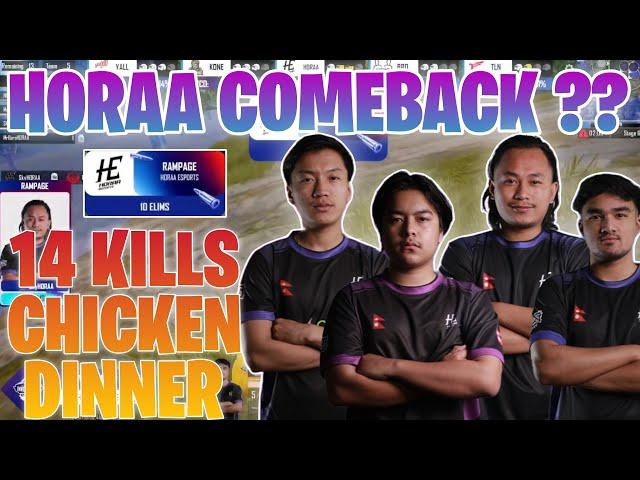 HORAA ESPORTS COMEBACK  ?? HORAA ESPORTS 14 KILLS WWCD  RUTHLESS INVITATIONAL SHOWDOWN FINALS 