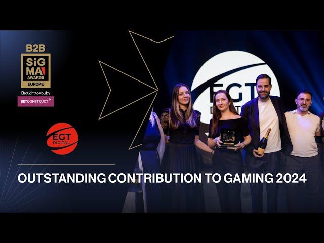 EGT Digital clinches outstanding contribution to gaming at SiGMA Europe B2B Awards 2024