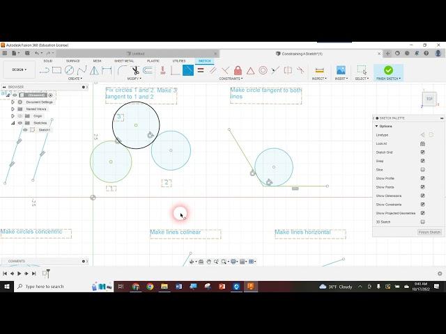 Constraints in Fusion360