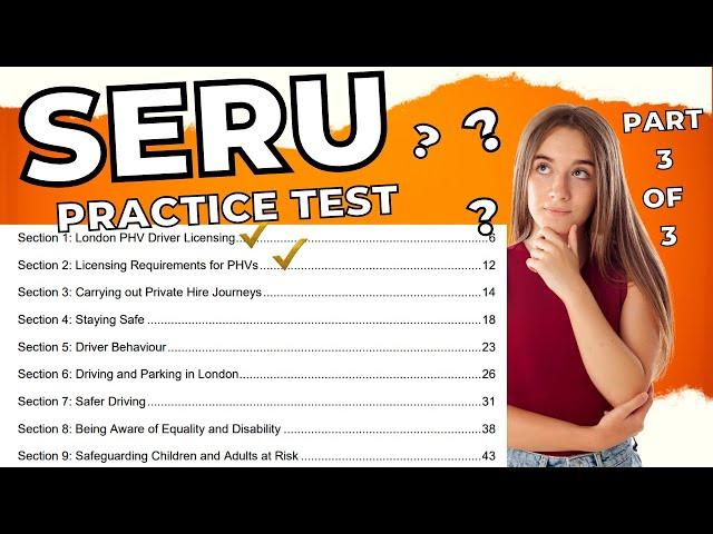 SERU Tfl mock test | London PHV Driver Licensing  and Licensing Requirements for PHVs| Part 3 of 3