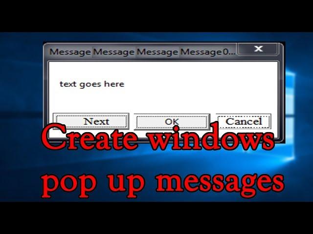 How to create windows popup message simple trick