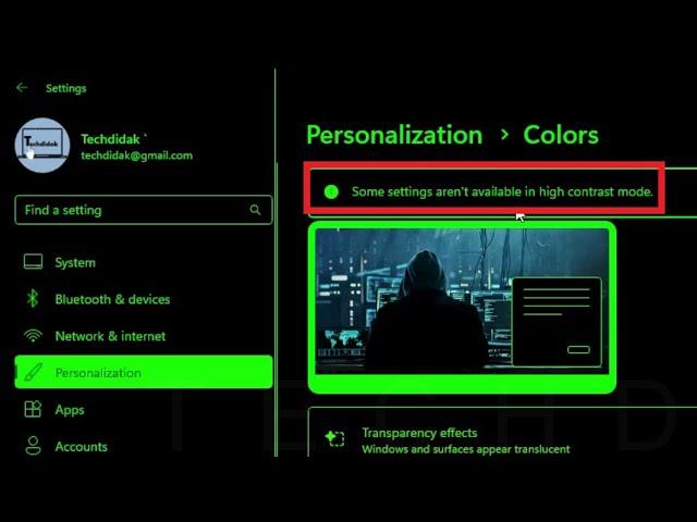 Some Settings aren't Available in High Contrast Mode, Windows 11 (SOLVED)