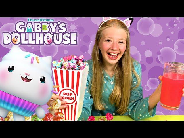 Make Your Own Rainbow Sleepover Snacks with Kitty Fairy! | GABBY'S DOLLHOUSE