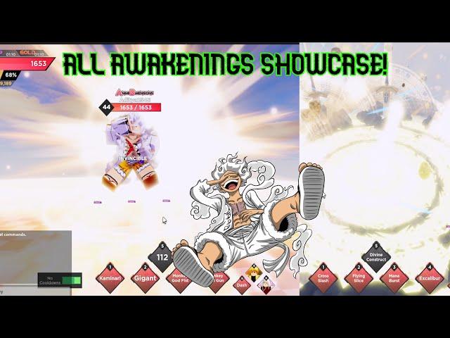 All Awakenings Showcase! (GEAR 5 LUFFY UPDATE) | Anime Dimensions Roblox 1 Year Anniversary