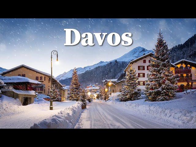 ️ A Magical Cosy Christmas in Davos, Switzerland  Snowy Walk in a Beautiful Swiss Town ️