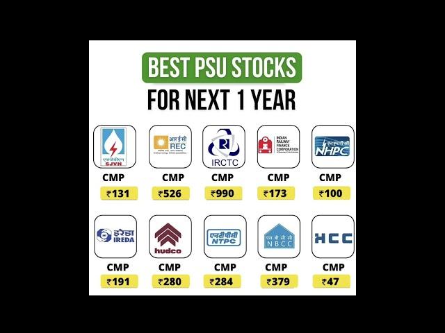 BEST PSU STOCKS FOR NEXT 1YEAR  | High Growth Stocks For Long Term Investment #stockmarket