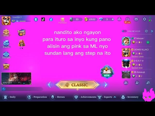 How to Fix pink screen in mobile legends in 5 STEPS 3 minutes video