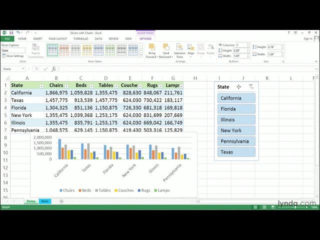 Excel Tutorial - Dynamically presenting data via chart slicers