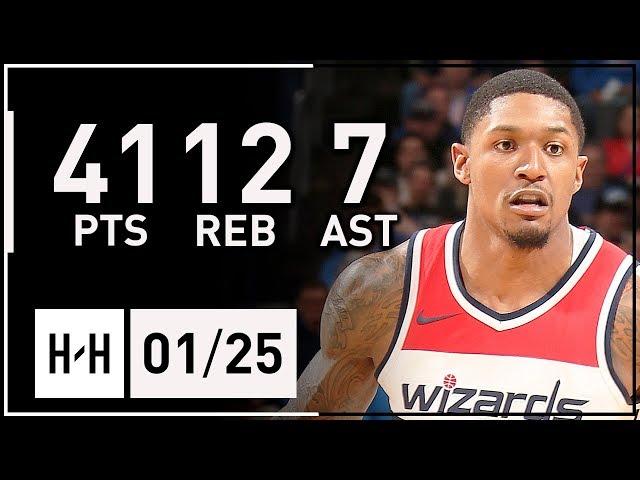 Bradley Beal Full Highlights Thunder vs Wizards (2018.01.25) - 41 Pts, 12 Reb, 7 Ast!