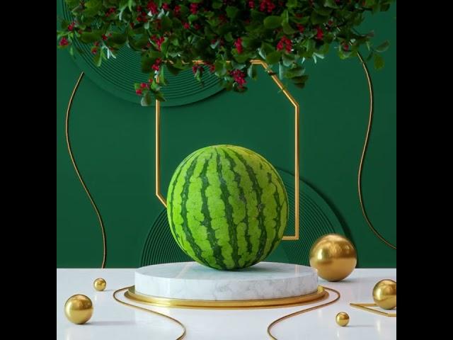 Watermelon — Minimal Abstract Design Scene In Blender 3D