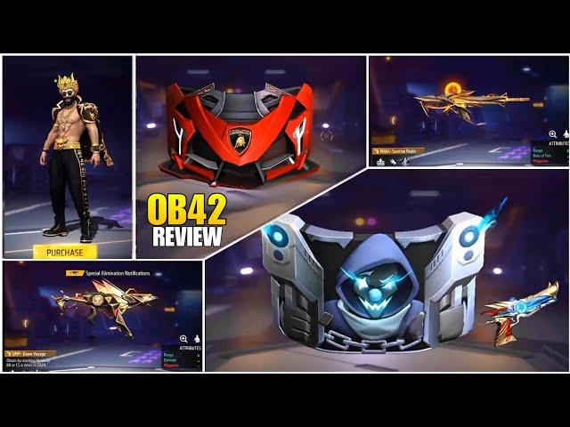 OB42 ALL FIRST LOOK COLLECTION ITEMS | FREE FIRE NEW EVENT | OB40 ALL BUNDLE,WEAPON