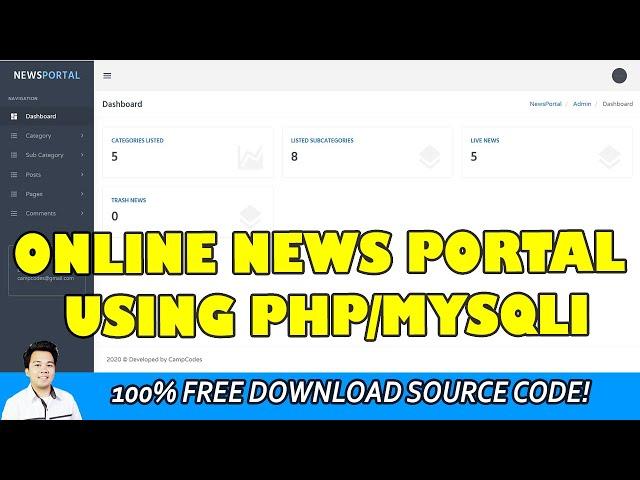 Online News Portal using PHP/MySQLi | Free Download Source Code