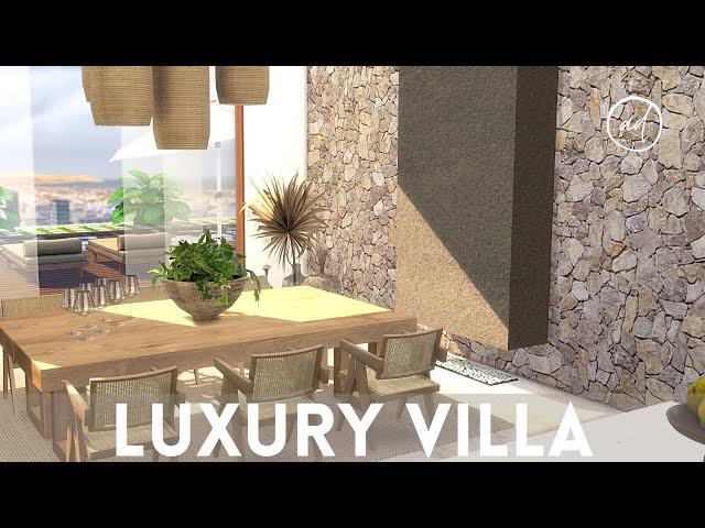 VILLA WITH OPEN OUTDOOR LIVING || Sims 4 || CC SPEED BUILD + CC List