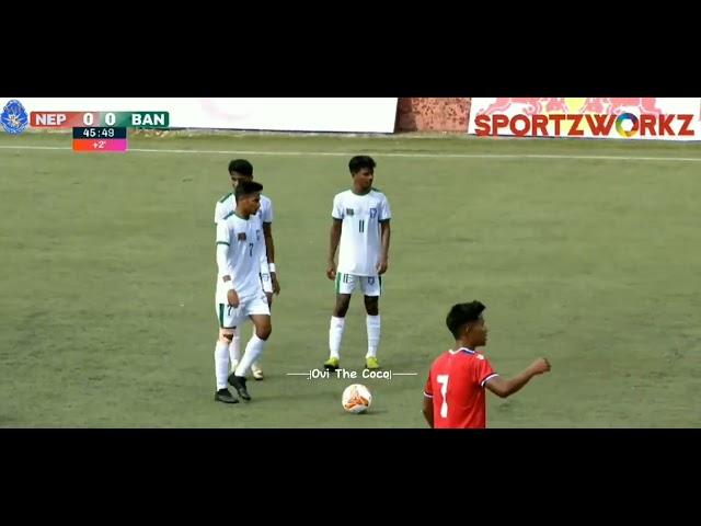 Totally european vibe, just eye soothing free-kick️ Bangladesh vs Nepal U20 SAFF Championship️