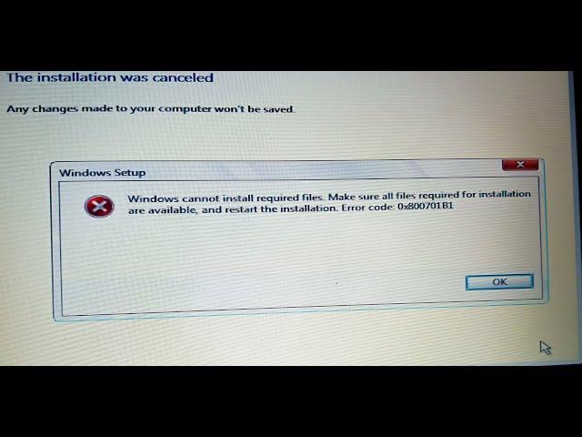 windows cannot install required files error code 0x800701B1 ৷ Safetech