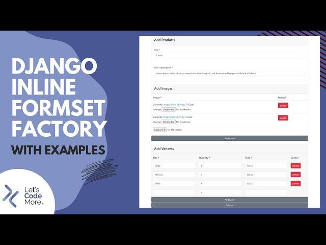 Django Inline Formset Factory with Examples.